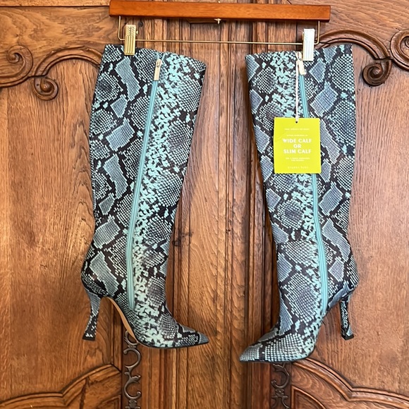 Gianni Bini Snakeskin Print Over the Knee Boots - Picture 8 of 16